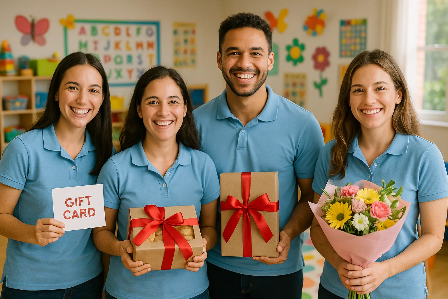 Cadeaux pour l'équipe de crèche : cartes cadeaux ou douceurs locales ?